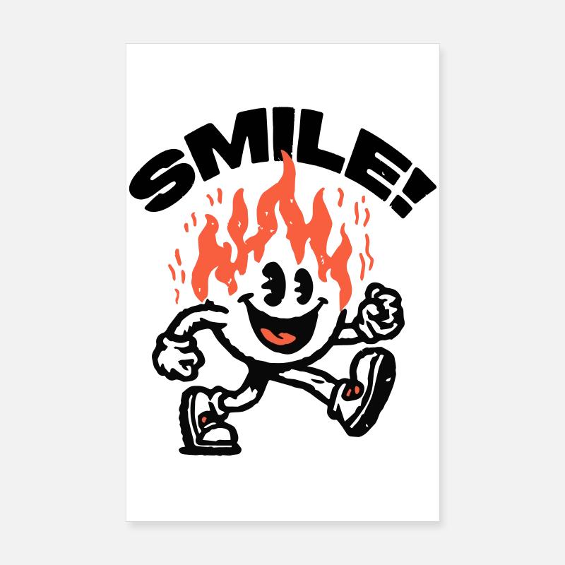 Souris ! Ami Fougueux Smiley Poster 20 x 30 cm