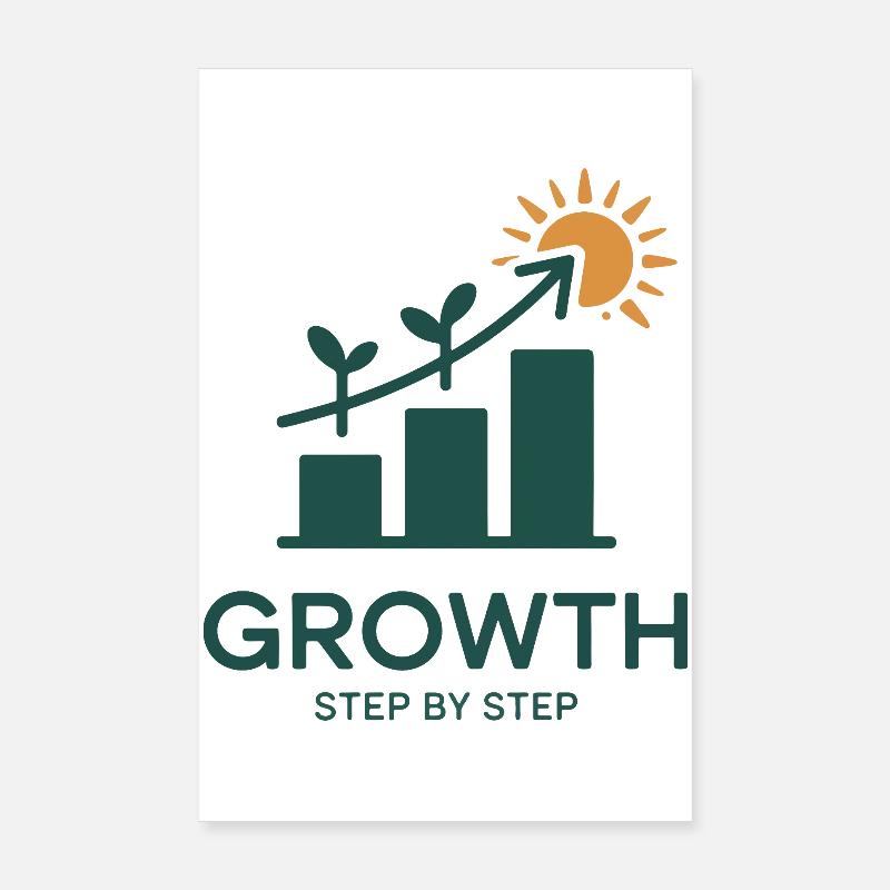 Growth Step by Step – Success & Growth Poster 8" x 12" (20x30 cm)