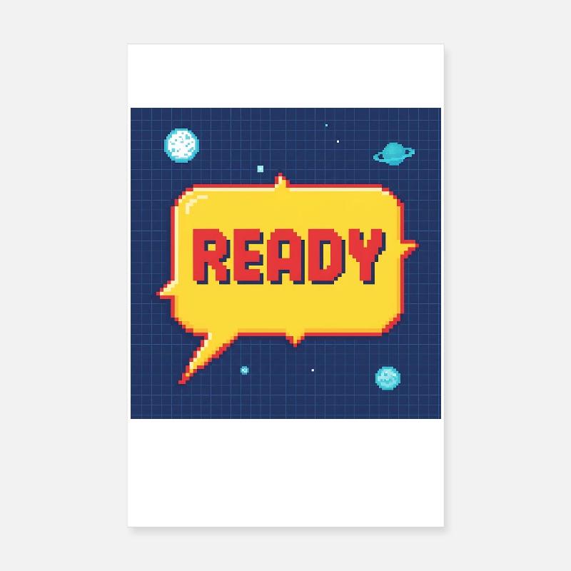 Ready Pixel Speech Bubble in Space Poster 8" x 12" (20x30 cm)