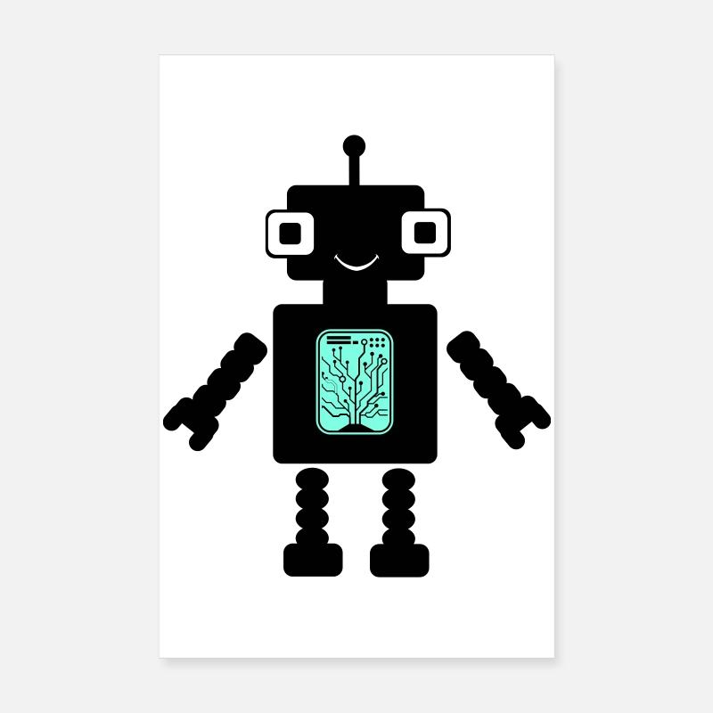 Roboter Comic Poster 20x30 cm