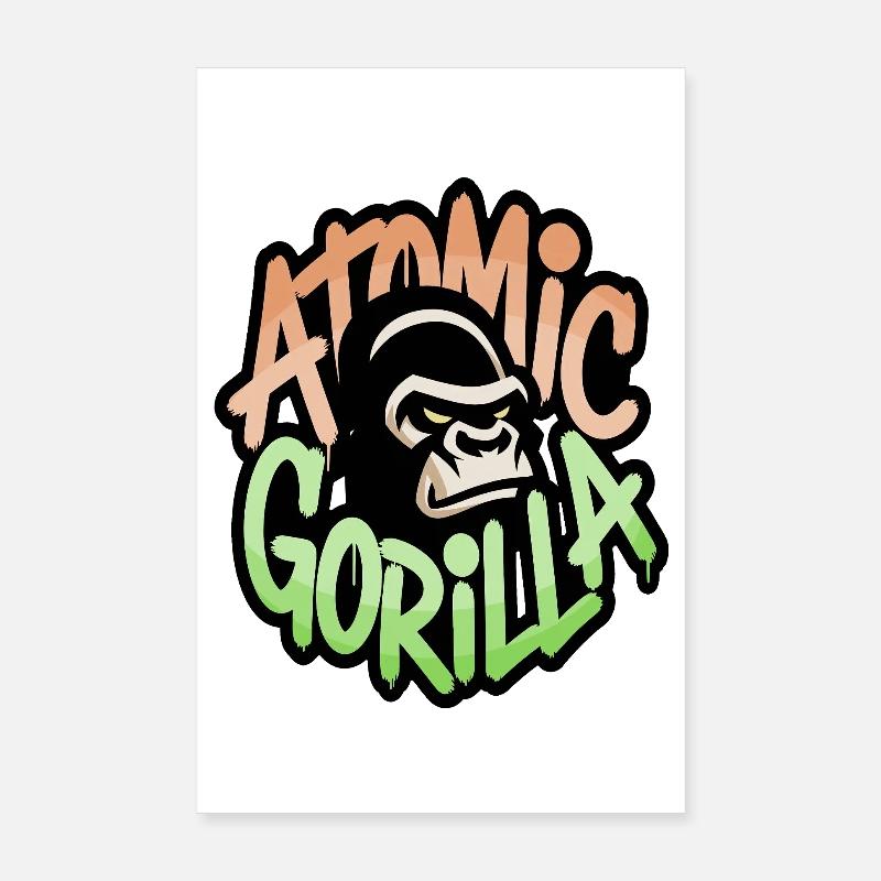 Grafiti sur le gorille atomique Poster 20 x 30 cm
