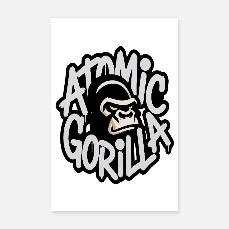 Emblème graffiti du gorille atomique Poster 20 x 30 cm
