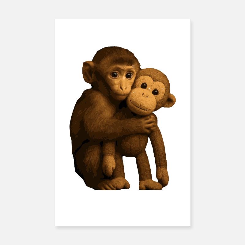 Punch the Monkey – Solace Seeking Souvenir Poster 8" x 12" (20x30 cm)