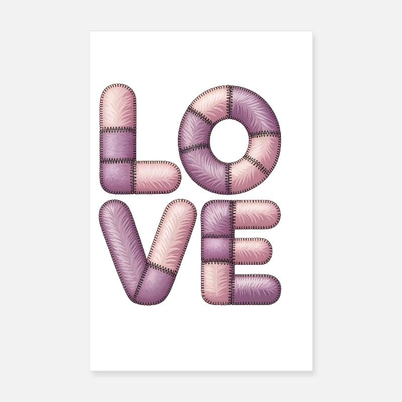 Un amour patchwork doux pour les filles et les ados Poster 20 x 30 cm