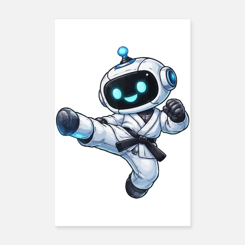 Combat robot in karate gi Poster 8" x 12" (20x30 cm)