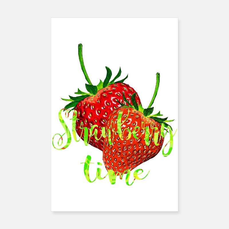 Erdbeeren mit Schrift Poster 20x30 cm