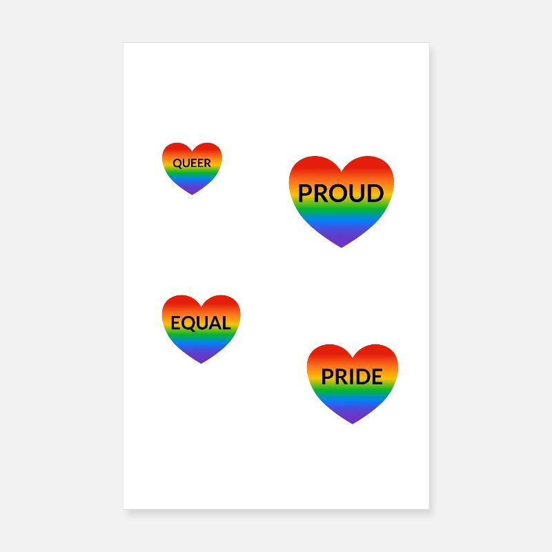 LGBT-Slogans stolz Regenbogenherzen Poster 20x30 cm