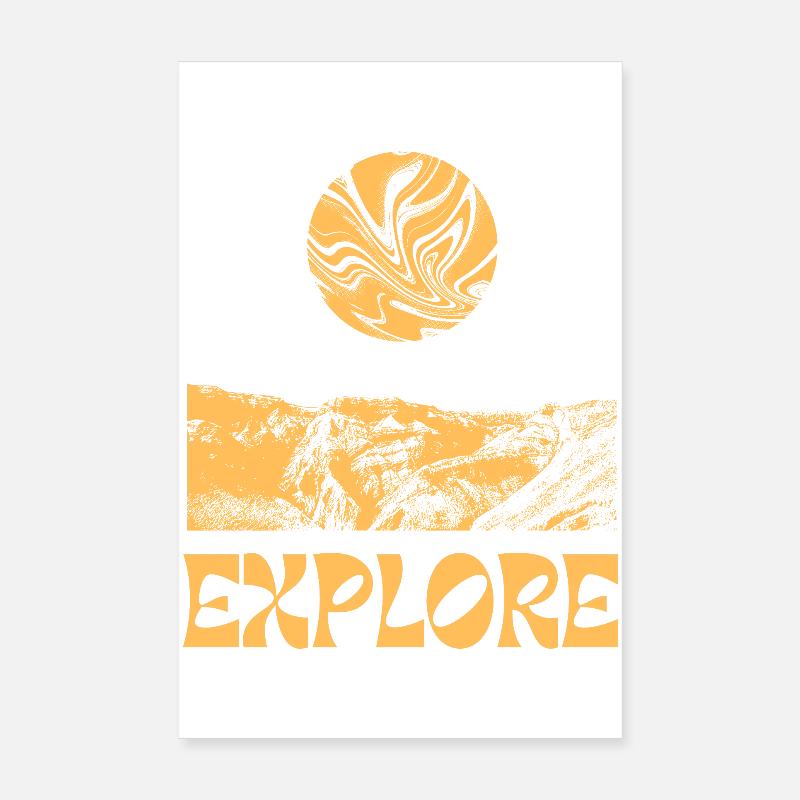 Entdecken Sie die Mountains Sun - Poster 20x30 cm - Weiß