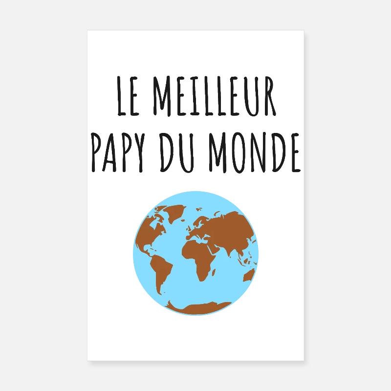 Meilleur Papy Globe Poster 20 x 30 cm
