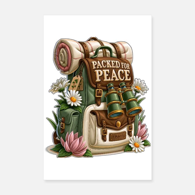 Packed for Peace Hiking Backpack Poster 8" x 12" (20x30 cm)