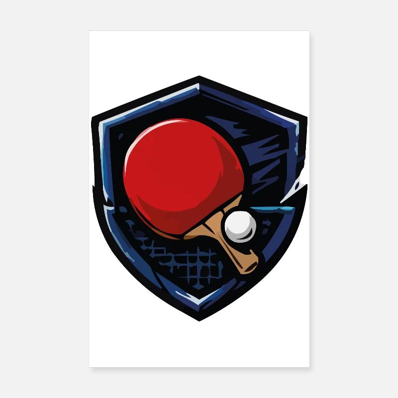 Table tennis shield with ball Poster 8" x 12" (20x30 cm)