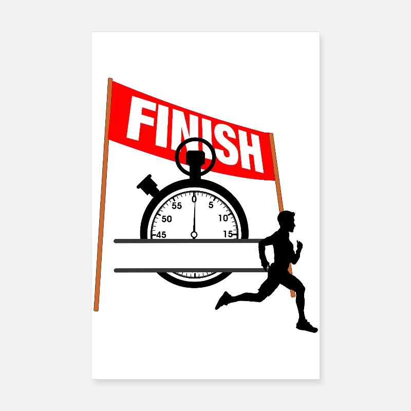 Temps d’arrivée du coureur – Record personnel Poster 20 x 30 cm