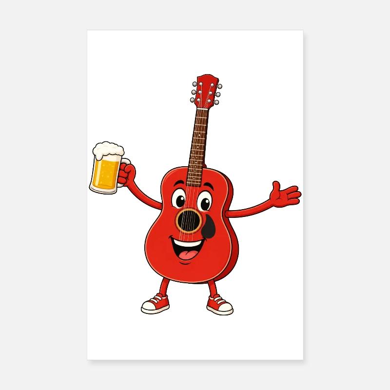 Gitarre mit Bier Poster 20x30 cm