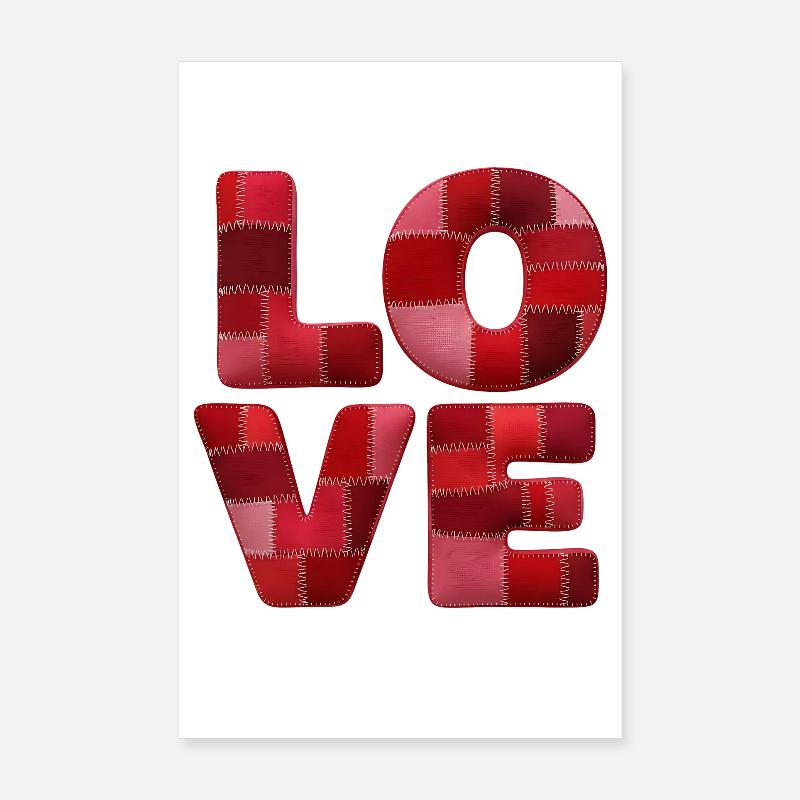 Patchwork Love Lettering Poster 8" x 12" (20x30 cm)