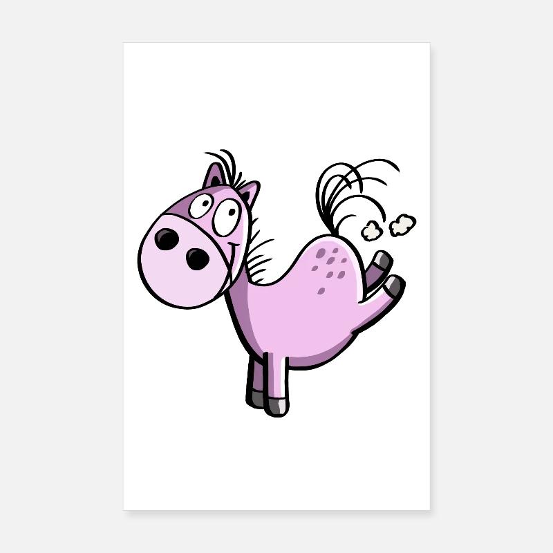 buckelndes drôles de cheval de bande dessinée - sauter Poster 20 x 30 cm