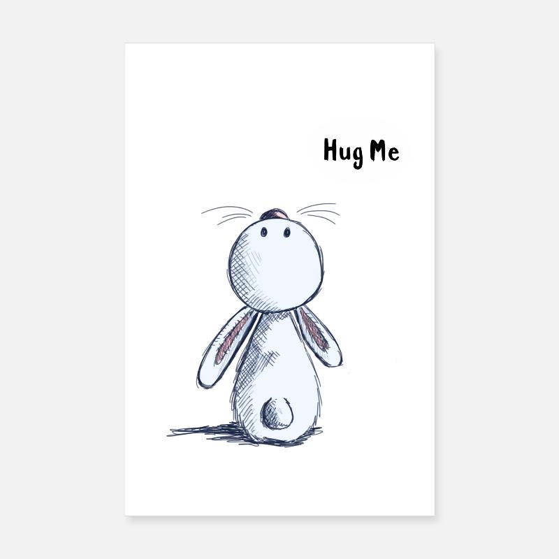 Hug Me Bunny Poster 8" x 12" (20x30 cm)