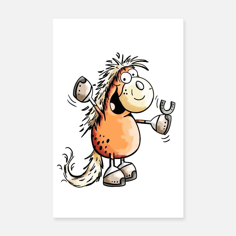 Funny horse - Horses - Comic Poster 8" x 12" (20x30 cm)