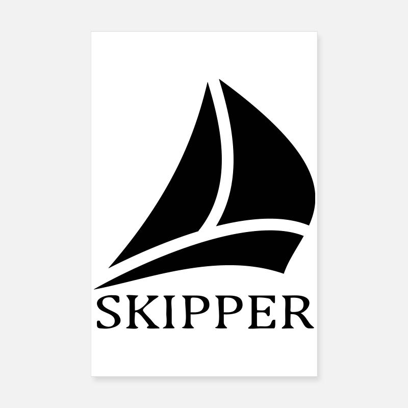 Skipper Sailboat Logo Poster 8" x 12" (20x30 cm)