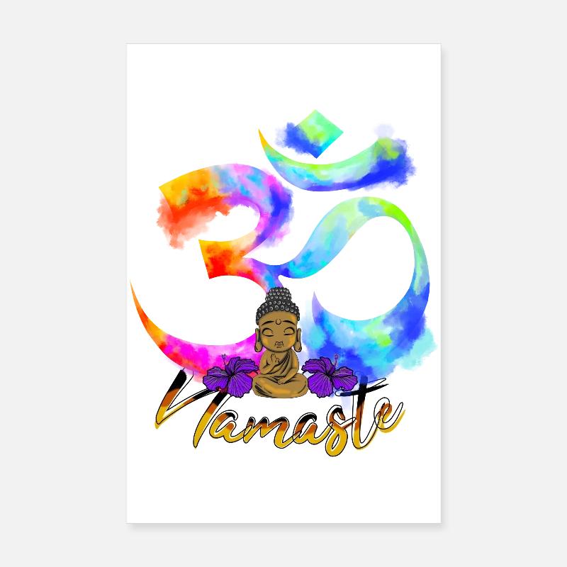 Namaste Arc Iris Bouddha Poster 20 x 30 cm