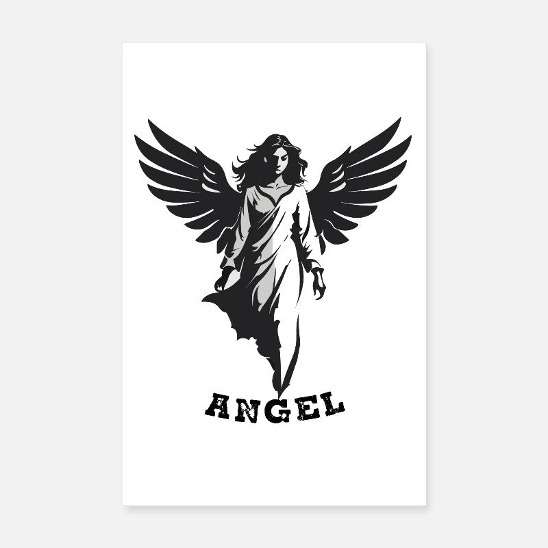 ENGEL FEMALE - Poster 20x30 cm - Weiß