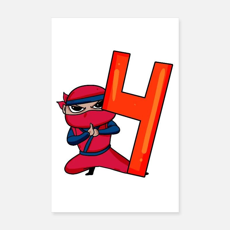 Junge 4 jährig 4. Geburtstag Junge Ninja Poster 20x30 cm
