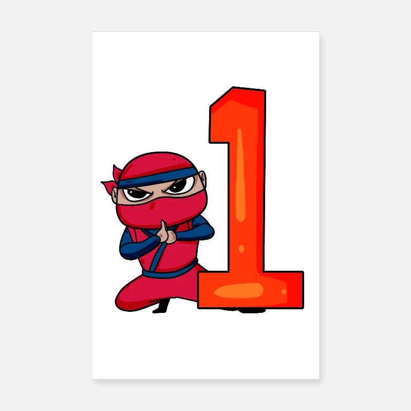 Junge 1 jährig 1. Geburtstag Junge Ninja Poster 20x30 cm