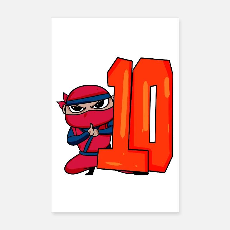 10 Jahre Junge Ninja - 10 Geburtstag - Ich bin 10 Poster 20x30 cm