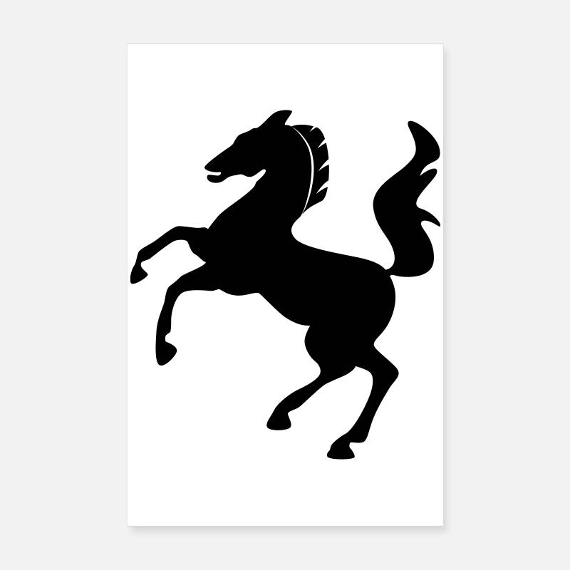 Pferd Symbol dynamisch springend Poster 20x30 cm