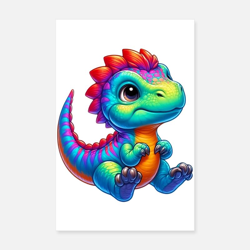 Dinosaurier - Poster 20x30 cm - Weiß