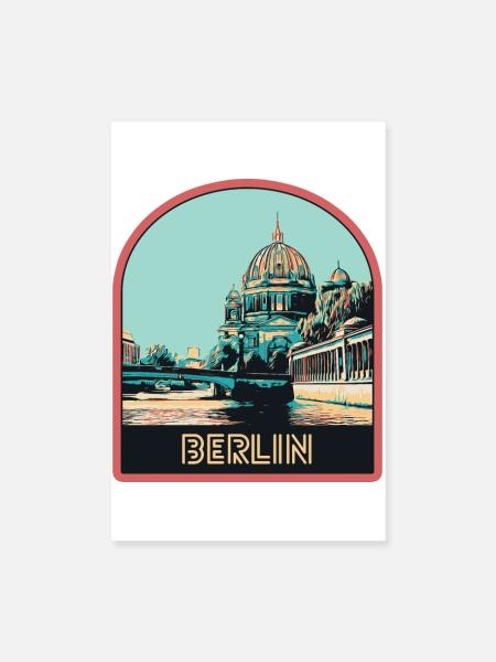 Illustration Historische Mitte Berlins - Poster 20x30 cm - Weiß