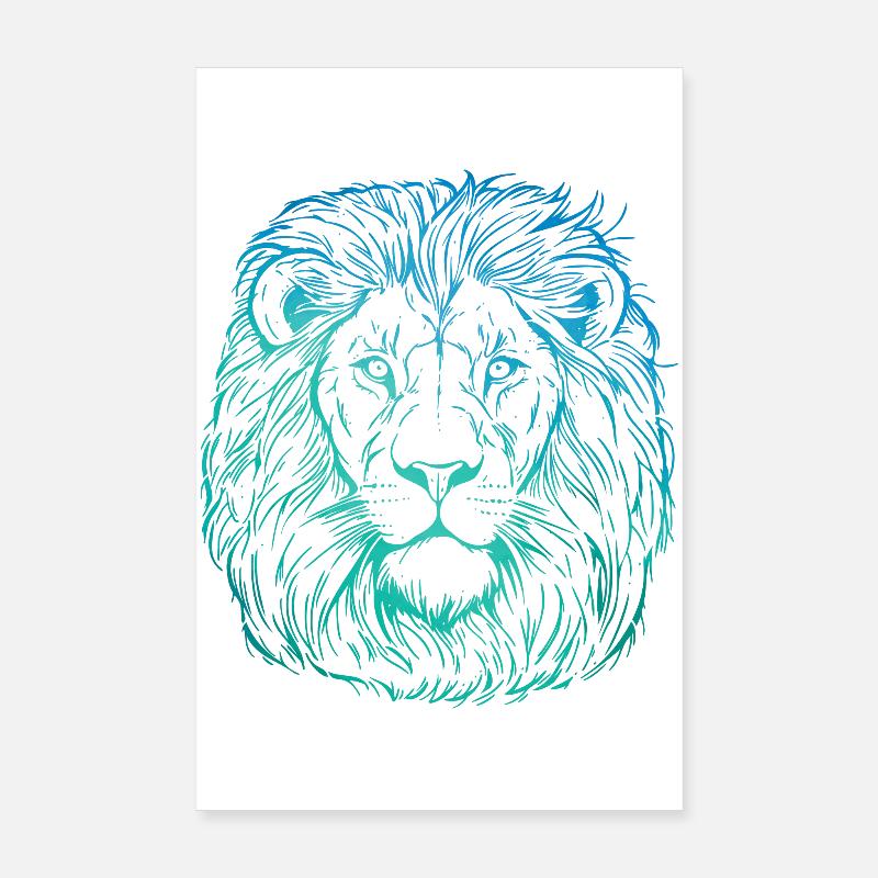 Löwe Portrait Poster 20x30 cm