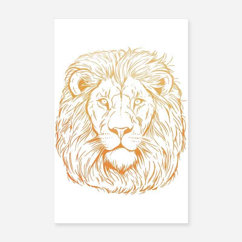 Löwe Portrait Poster 20x30 cm