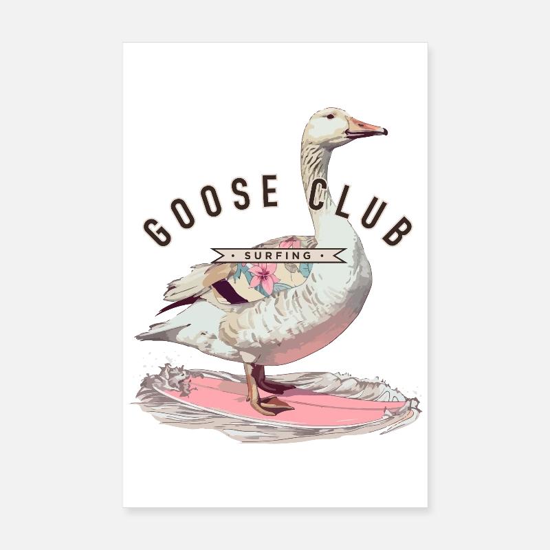 Conception de t-shirt Goose Surfing Poster 20 x 30 cm