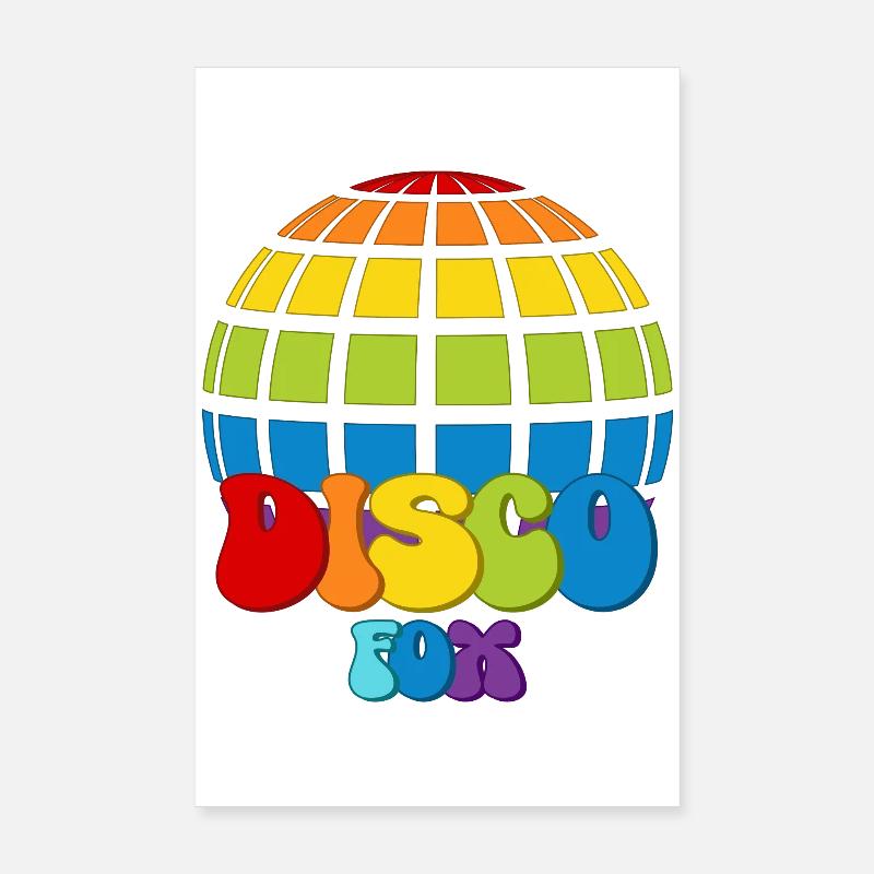 Disco Fox Discokugel Groovy Discothek Discofox Poster 20x30 cm