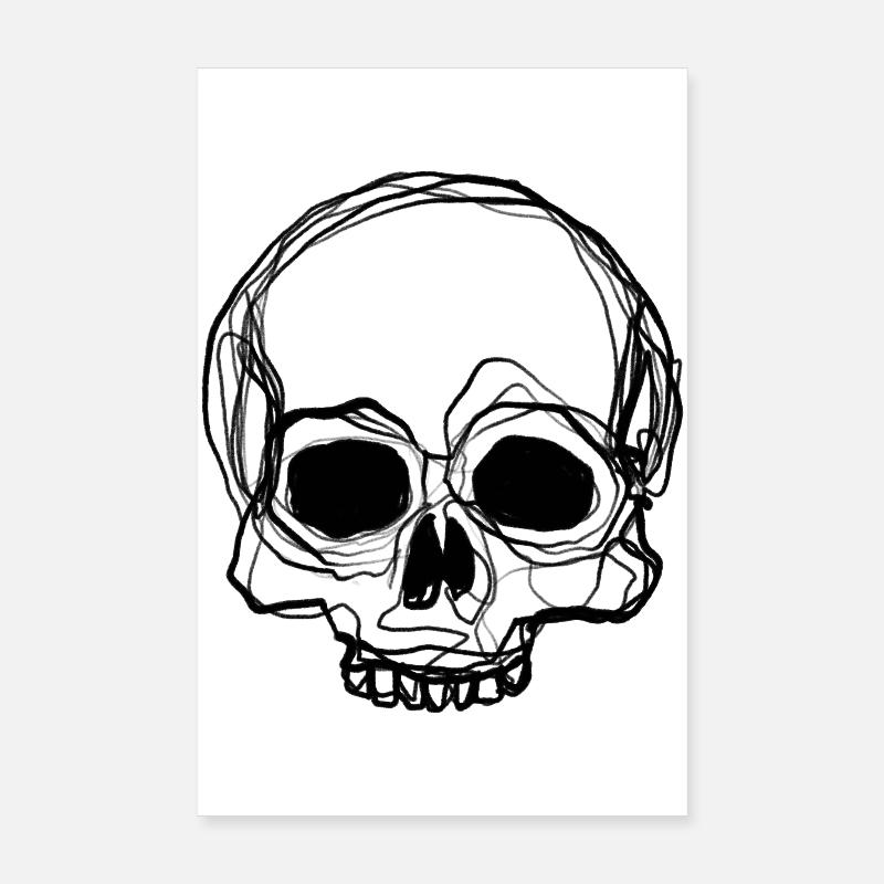 Crâne - Dessin au crayon Poster 20 x 30 cm