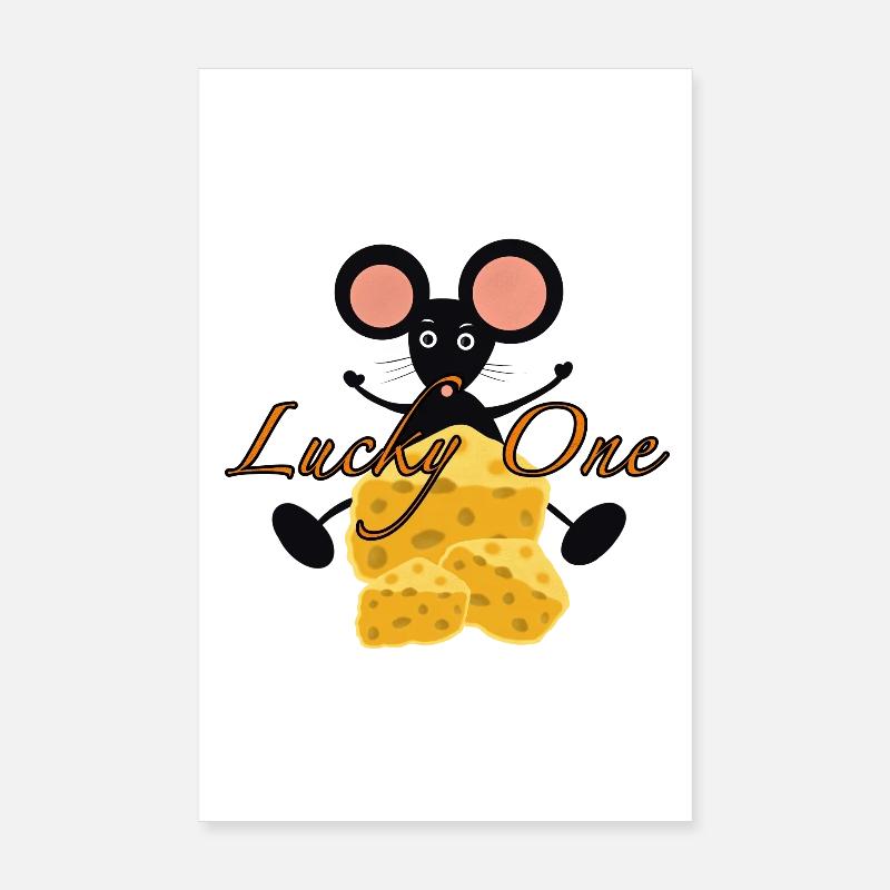 Skurrile Maus mit käsiger Macke - Poster 20x30 cm - Weiß