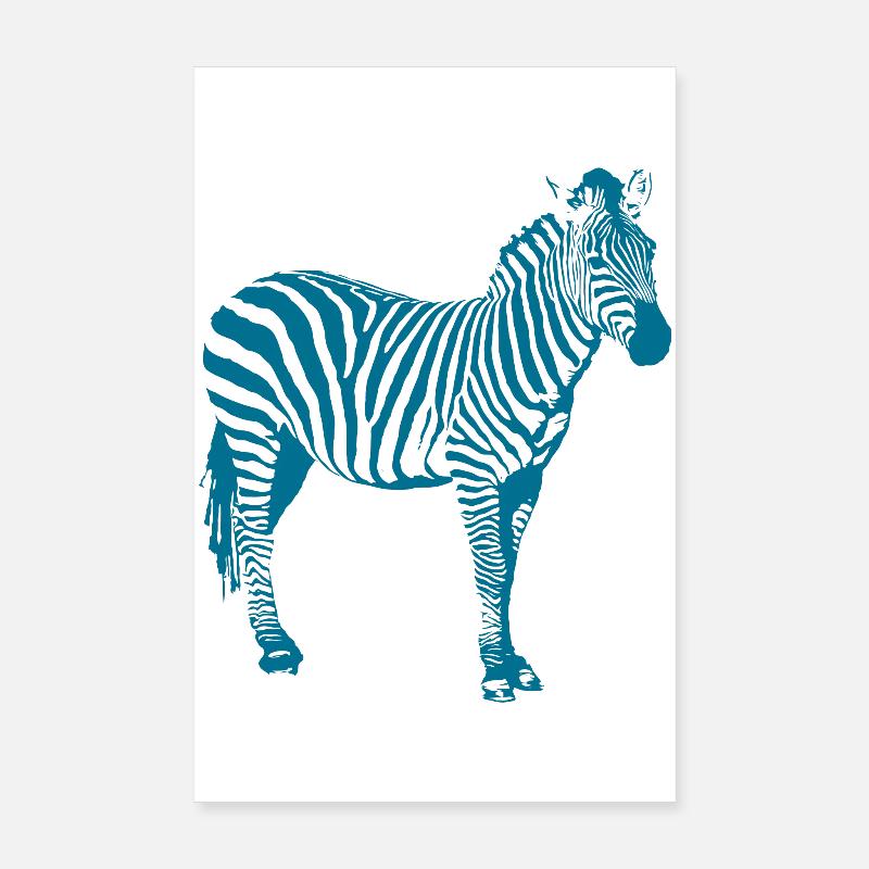 Zebra - Poster 20x30 cm - Weiß
