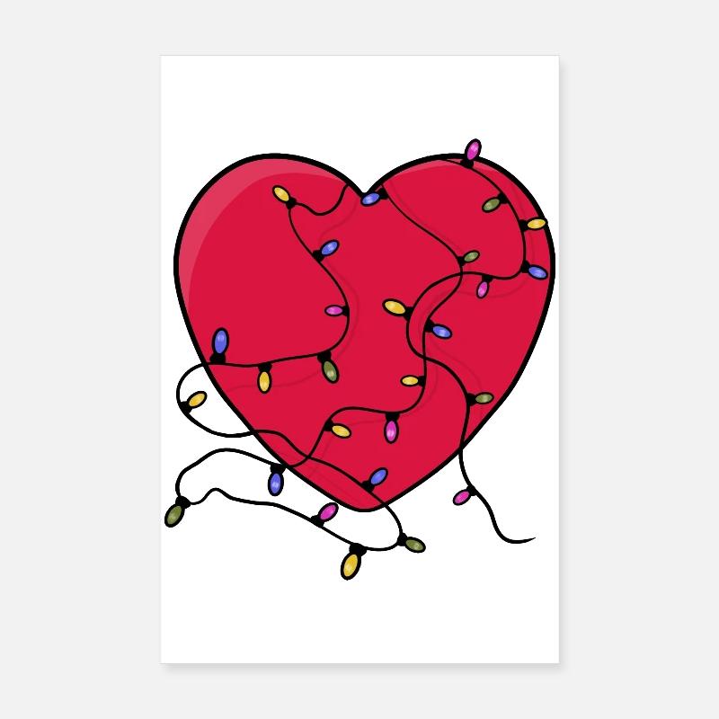 Coeur éclairé Poster 20 x 30 cm