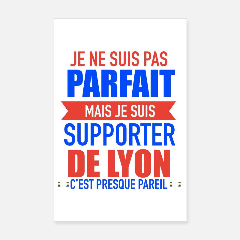 Cadeau Supporter Lyon Foot Lyonnais Poster 20 x 30 cm
