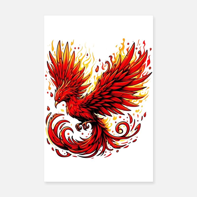 Phénix rouge Poster 20 x 30 cm