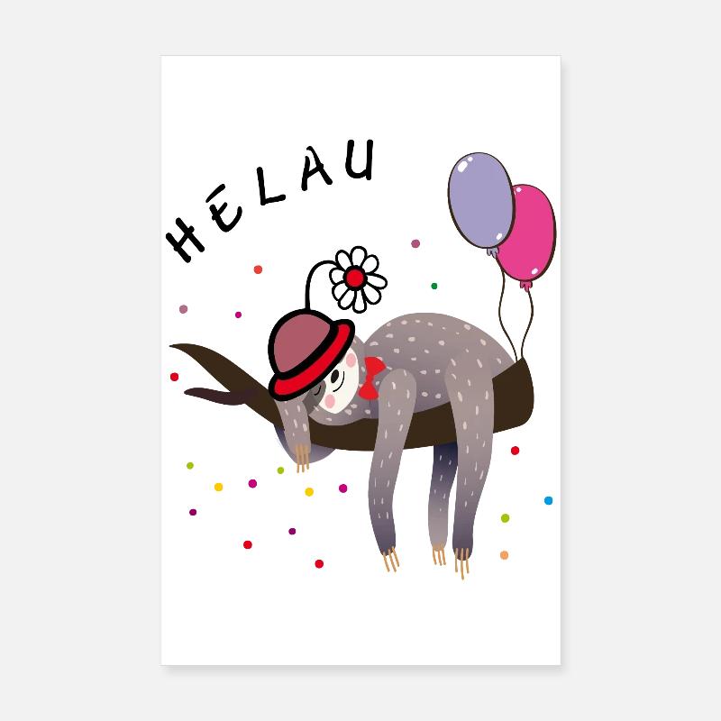 Faultier Fasching Poster 20x30 cm