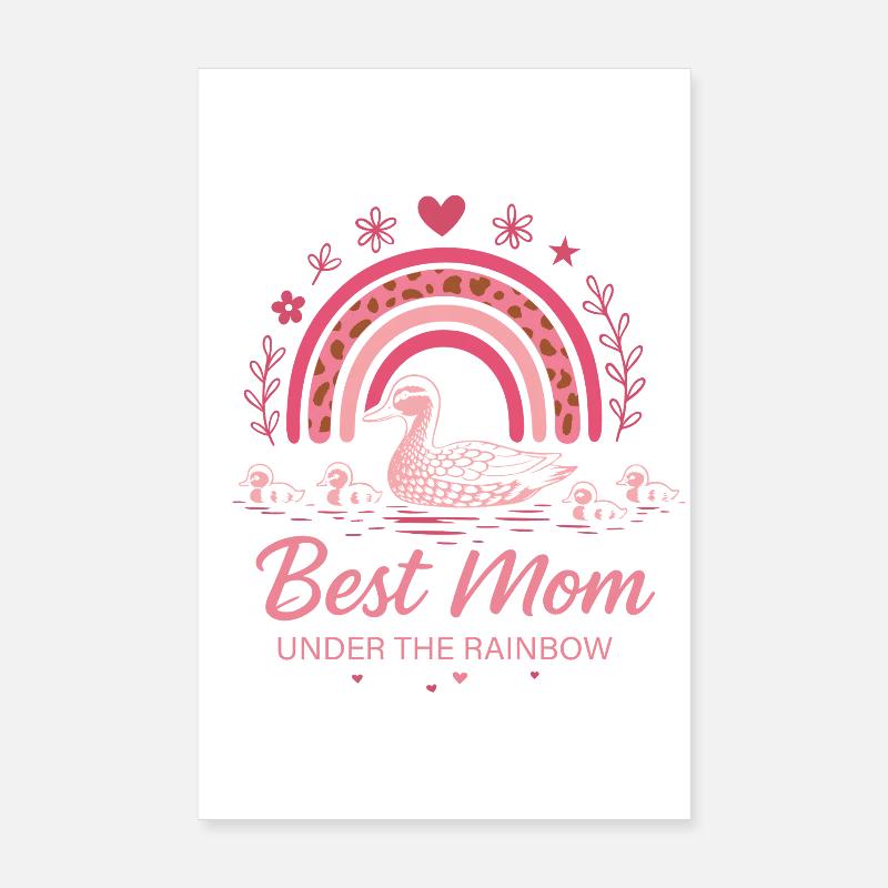 Meilleure maman sous le motif du canard arc-en-ciel Poster 20 x 30 cm