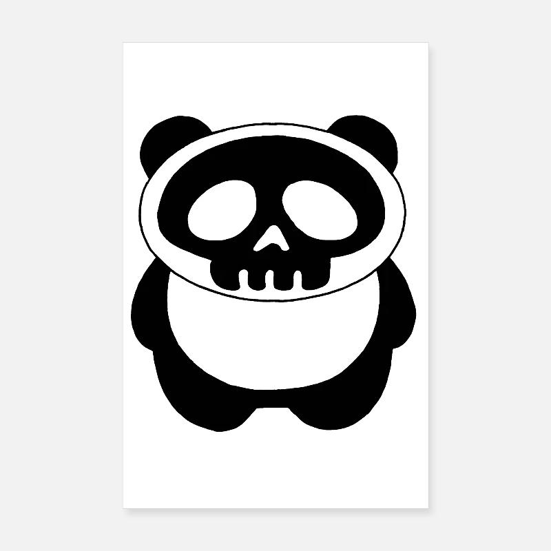Panda-Schädel Poster 20x30 cm