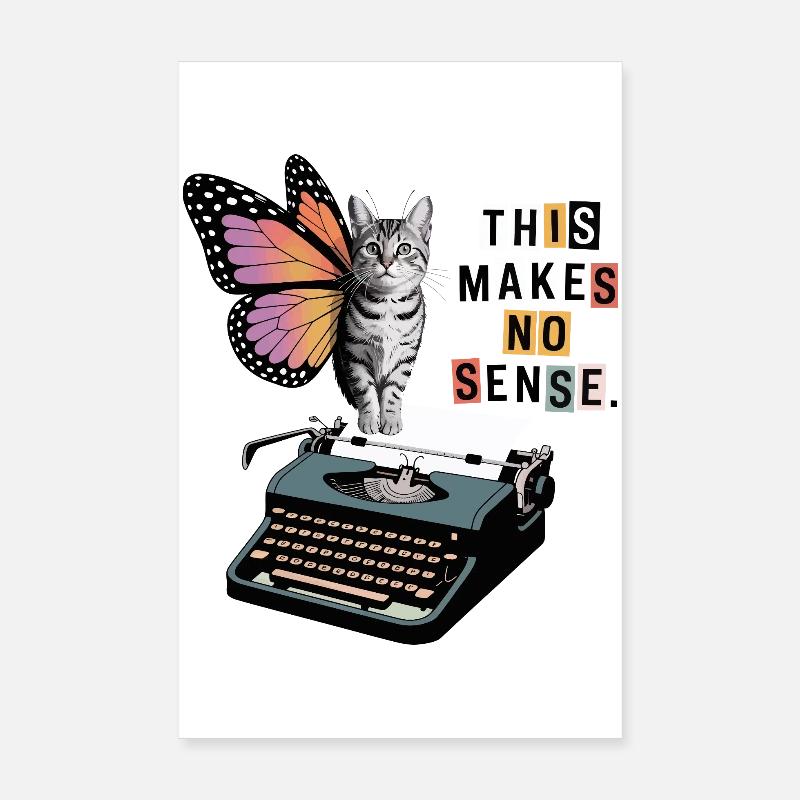 Chat papillon Chaos Poster 20 x 30 cm