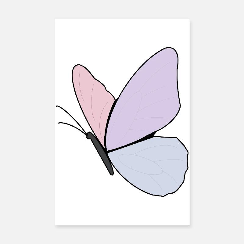 Pastellfarben Schmetterling Design Poster 20x30 cm