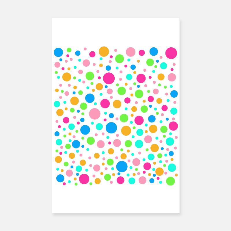 Spotty Rainbow Dots Tee Poster 8" x 12" (20x30 cm)