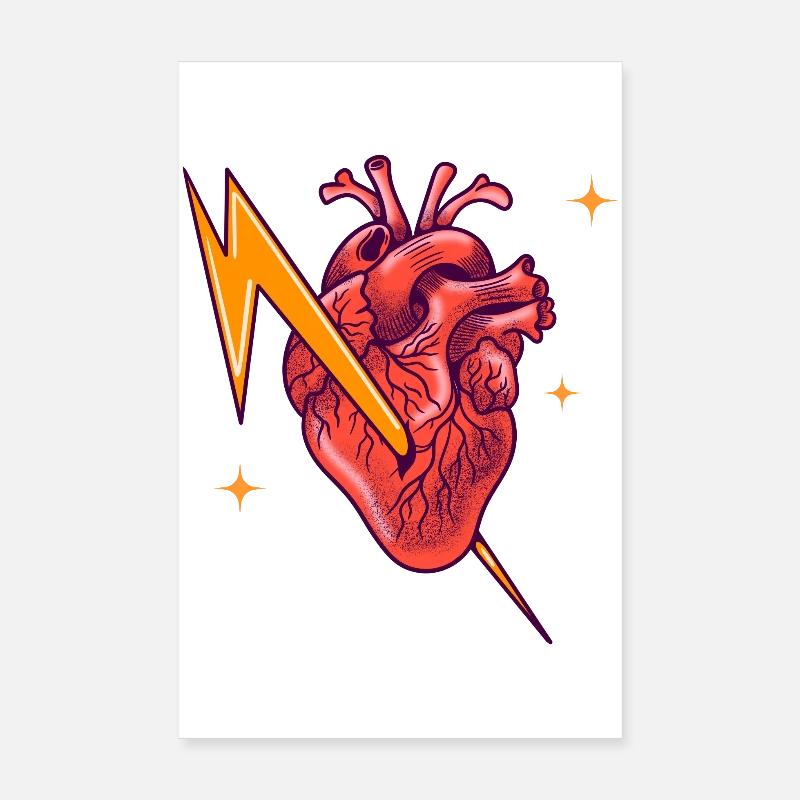 Electrified heart Poster 8" x 12" (20x30 cm)