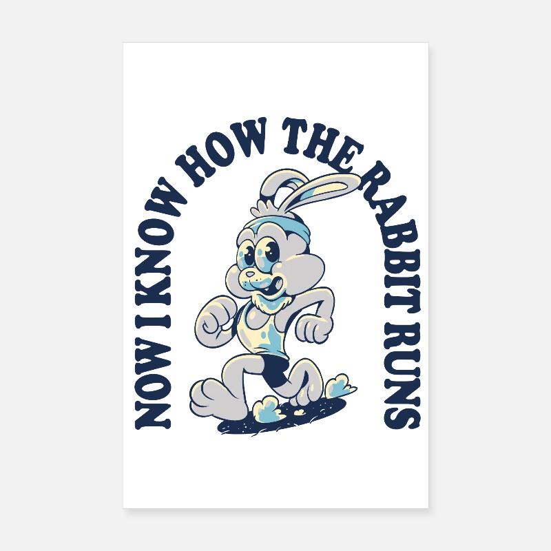 Rabbit Sprint Cartoon Poster 8" x 12" (20x30 cm)