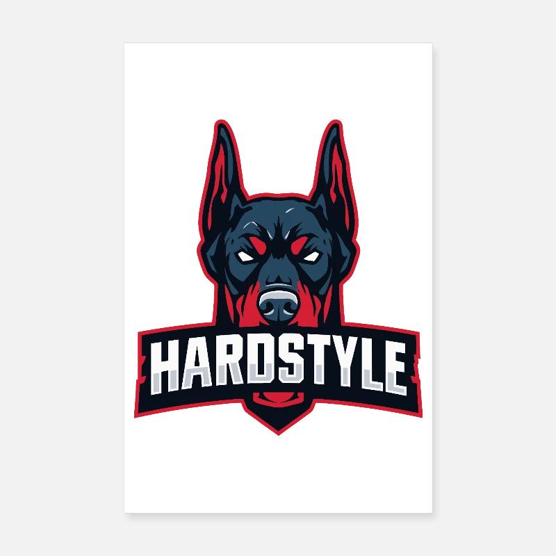 Doberman Head – HARDSTYLE Poster 8" x 12" (20x30 cm)
