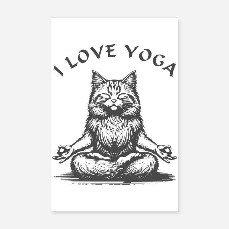 ChatsYoga Lotus Pose Poster 20 x 30 cm